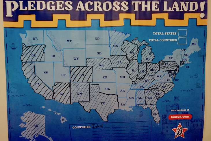 <p>During the fundraiser, the Boosterthon team tracks where pledges originate. HCS received pledges from 26 states and Ireland!</p>
